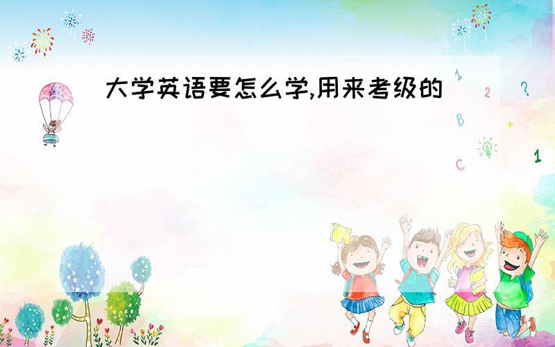 大学英语要怎么学,用来考级的