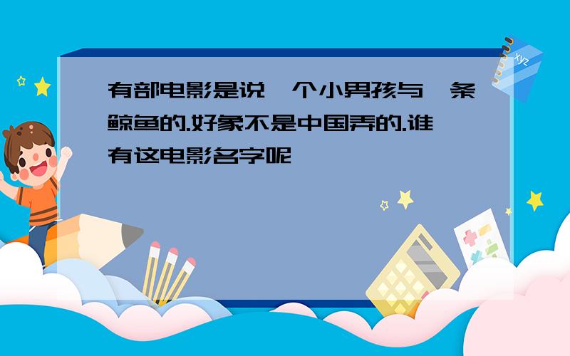 有部电影是说一个小男孩与一条鲸鱼的.好象不是中国弄的.谁有这电影名字呢