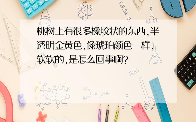 桃树上有很多橡胶状的东西,半透明金黄色,像琥珀颜色一样,软软的,是怎么回事啊?