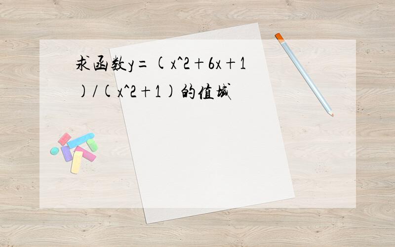 求函数y=(x^2+6x+1)/(x^2+1)的值域