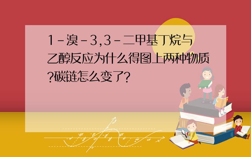 1-溴-3,3-二甲基丁烷与乙醇反应为什么得图上两种物质?碳链怎么变了?