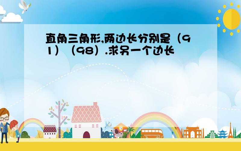 直角三角形,两边长分别是（91）（98）.求另一个边长