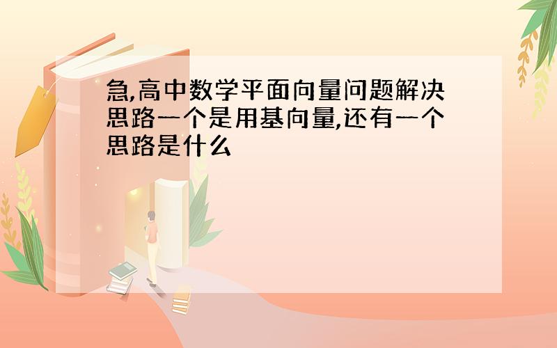 急,高中数学平面向量问题解决思路一个是用基向量,还有一个思路是什么