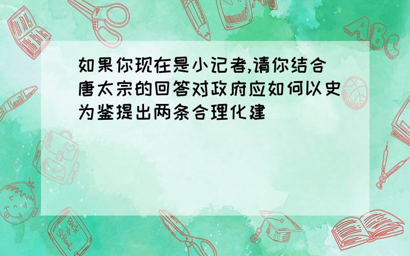 如果你现在是小记者,请你结合唐太宗的回答对政府应如何以史为鉴提出两条合理化建