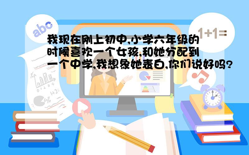 我现在刚上初中,小学六年级的时候喜欢一个女孩,和她分配到一个中学,我想象她表白,你们说好吗?