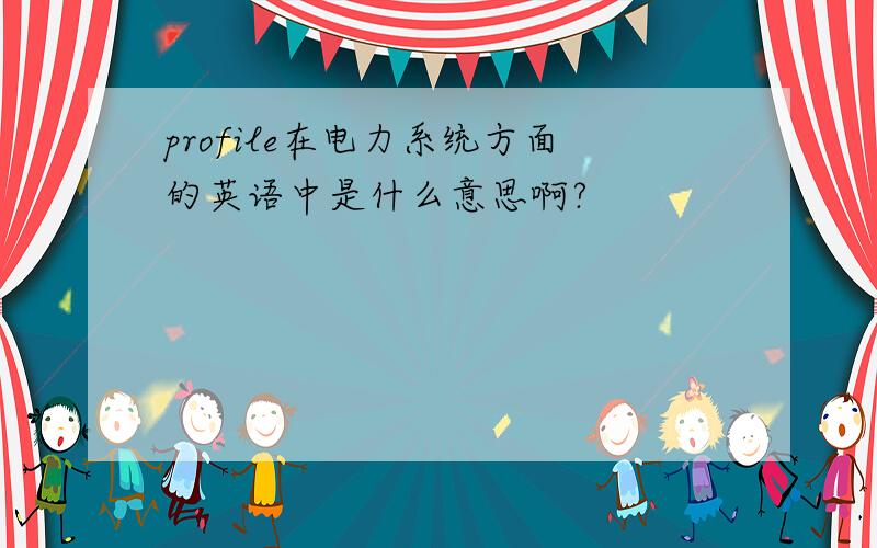 profile在电力系统方面的英语中是什么意思啊?