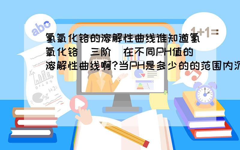 氢氧化铬的溶解性曲线谁知道氢氧化铬（三阶）在不同PH值的溶解性曲线啊?当PH是多少的的范围内沉淀最彻底?