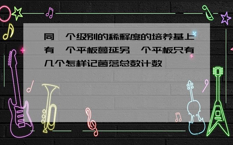 同一个级别的稀释度的培养基上有一个平板蔓延另一个平板只有几个怎样记菌落总数计数