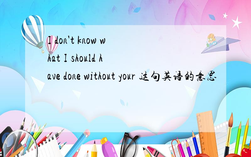 I don't know what I should have done without your 这句英语的意思