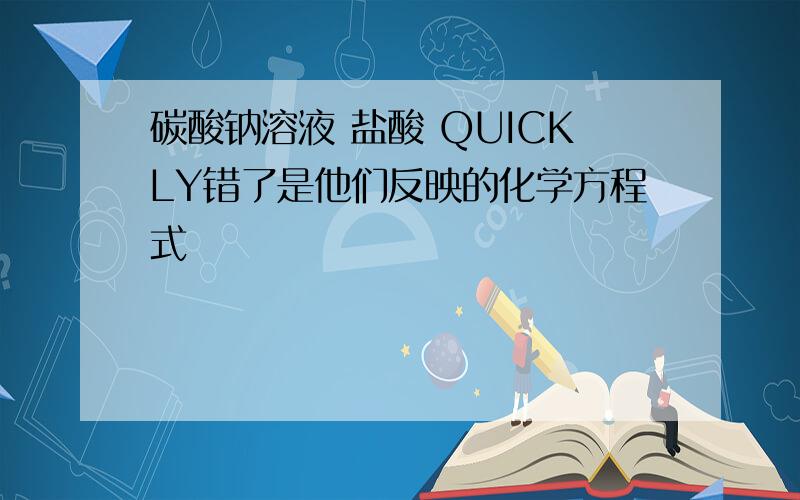 碳酸钠溶液 盐酸 QUICKLY错了是他们反映的化学方程式