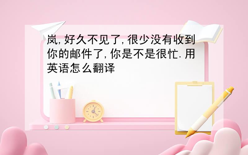 岚,好久不见了,很少没有收到你的邮件了,你是不是很忙.用英语怎么翻译