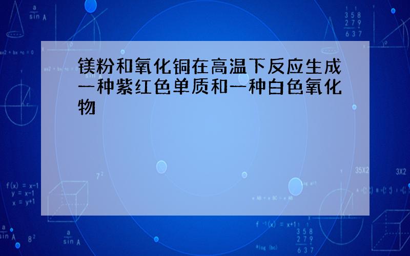 镁粉和氧化铜在高温下反应生成一种紫红色单质和一种白色氧化物