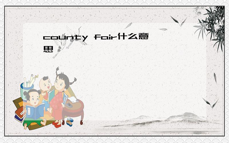 county fair什么意思