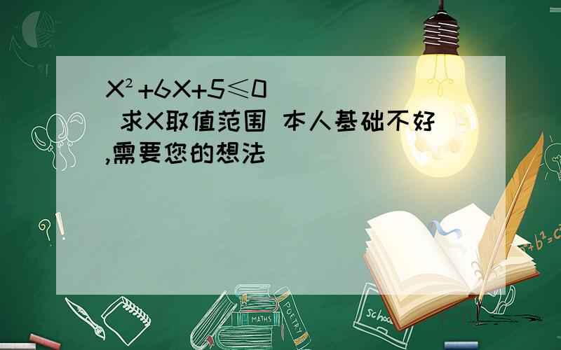 X²+6X+5≤0 求X取值范围 本人基础不好,需要您的想法