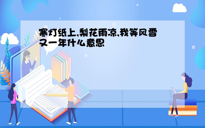 寒灯纸上,梨花雨凉,我等风雪又一年什么意思