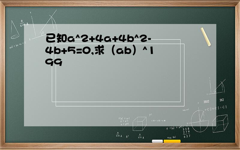 已知a^2+4a+4b^2-4b+5=0,求（ab）^199