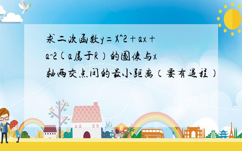 求二次函数y=X^2+ax+a-2(a属于R）的图像与x轴两交点间的最小距离（要有过程）