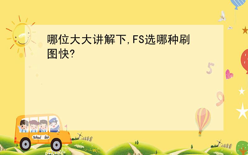 哪位大大讲解下,FS选哪种刷图快?