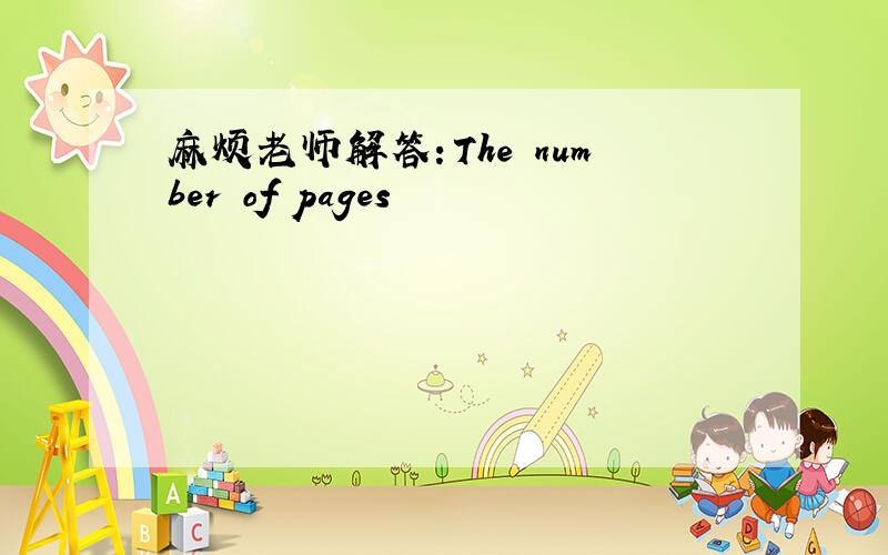 麻烦老师解答：The number of pages