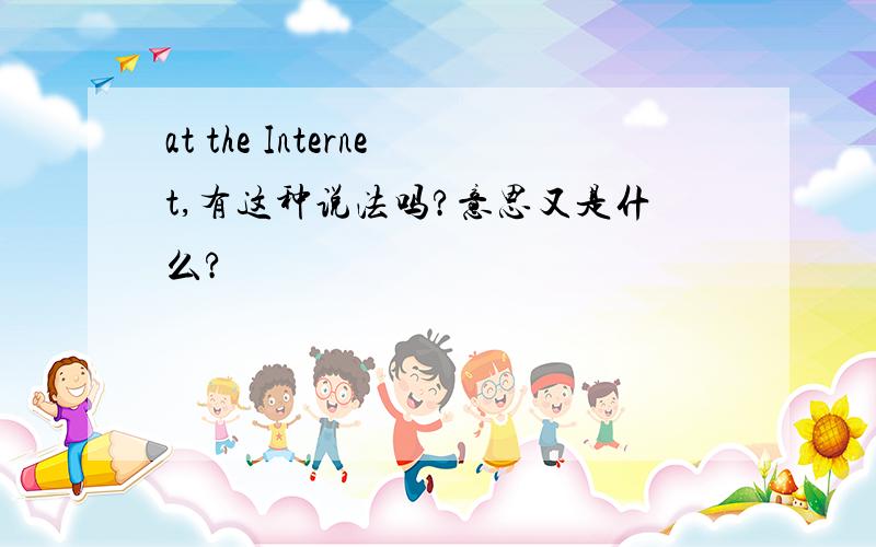 at the Internet,有这种说法吗?意思又是什么?