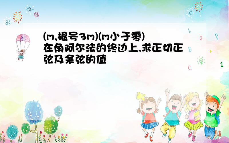 (m,根号3m)(m小于零)在角阿尔法的终边上,求正切正弦及余弦的值