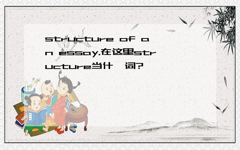 structure of an essay.在这里structure当什麽词?