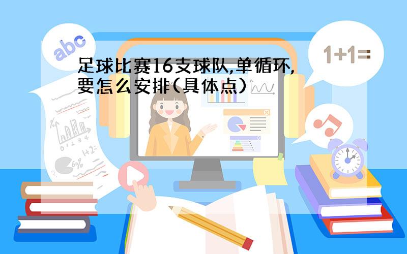 足球比赛16支球队,单循环,要怎么安排(具体点）