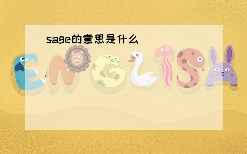 sage的意思是什么