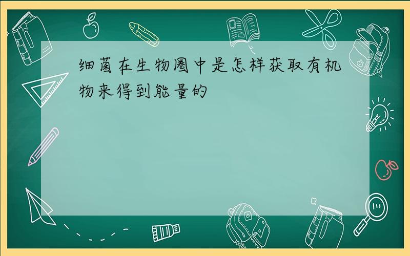 细菌在生物圈中是怎样获取有机物来得到能量的