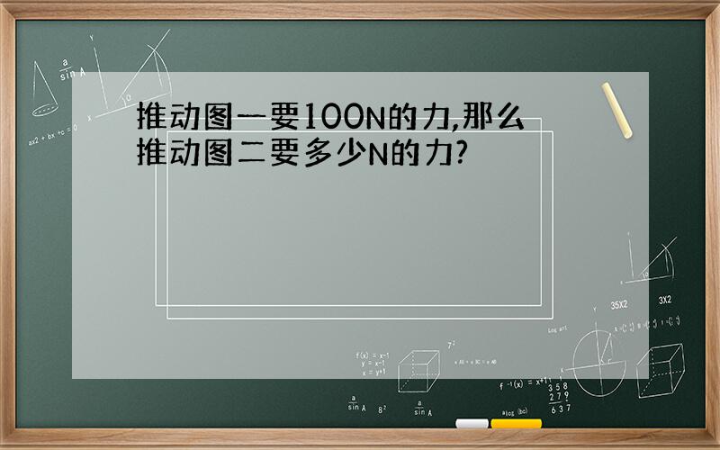 推动图一要100N的力,那么推动图二要多少N的力?