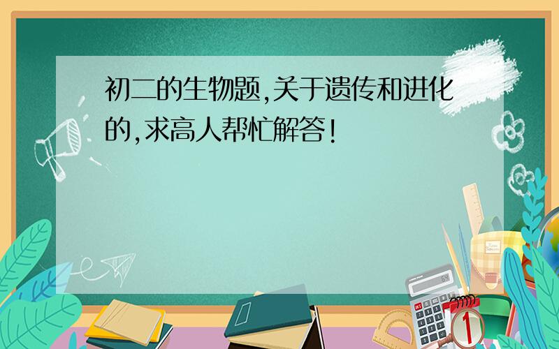 初二的生物题,关于遗传和进化的,求高人帮忙解答!