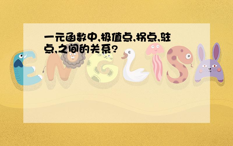 一元函数中,极值点,拐点,驻点,之间的关系?