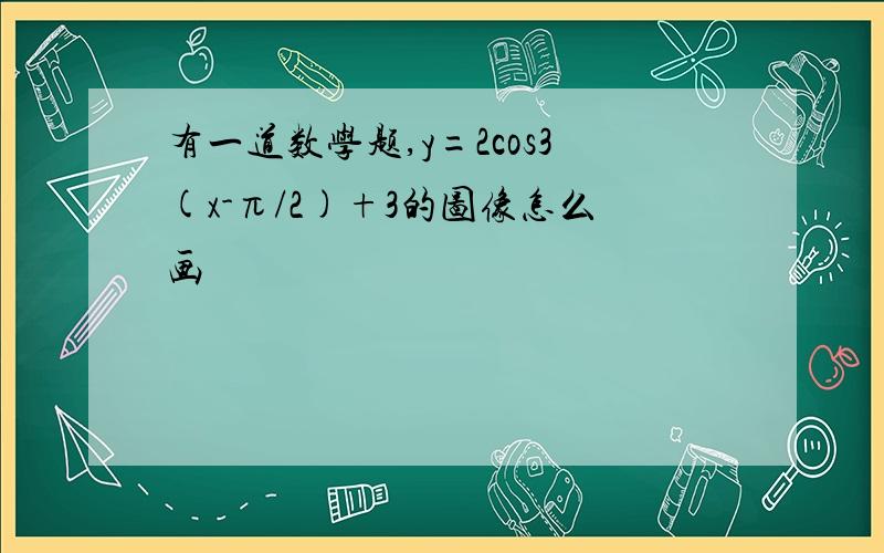 有一道数学题,y=2cos3(x-π/2)+3的图像怎么画