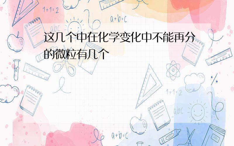 这几个中在化学变化中不能再分的微粒有几个