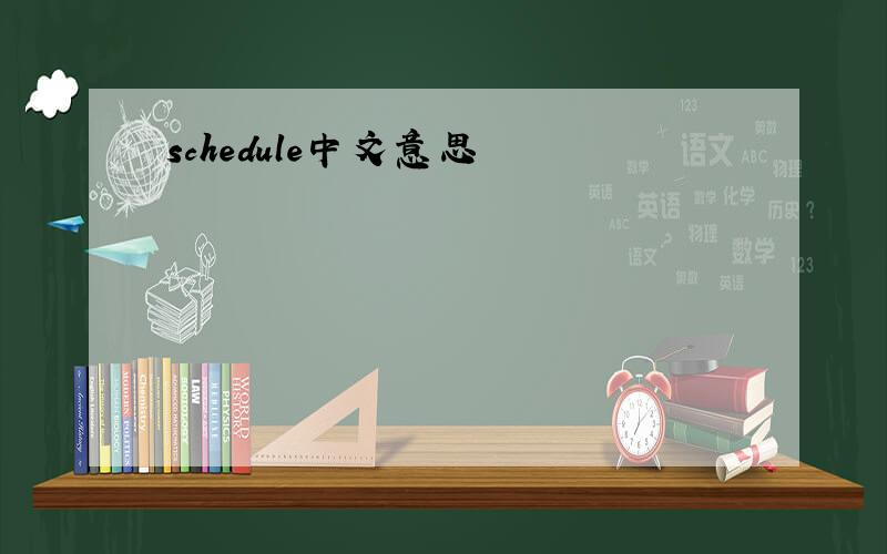 schedule中文意思