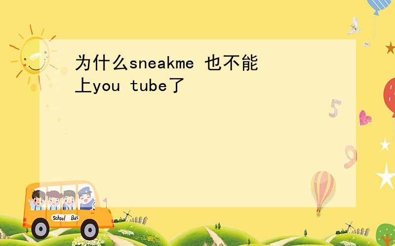 为什么sneakme 也不能上you tube了