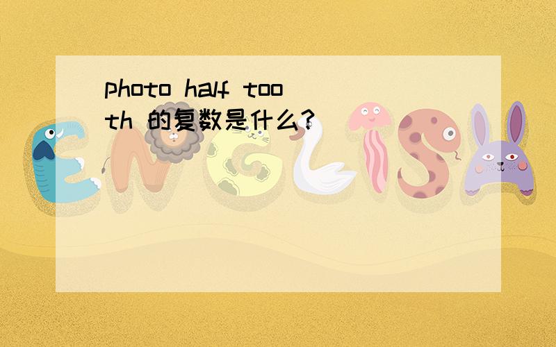 photo half tooth 的复数是什么?