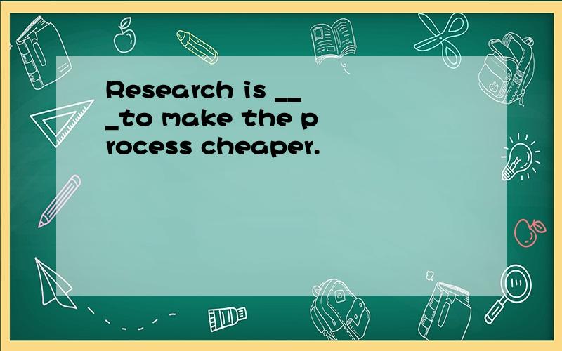 Research is ___to make the process cheaper.