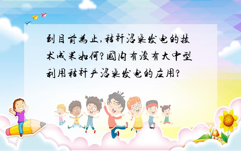 到目前为止,秸秆沼气发电的技术成果如何?国内有没有大中型利用秸秆产沼气发电的应用?