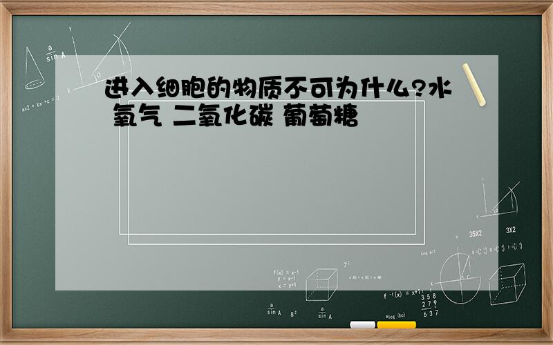 进入细胞的物质不可为什么?水 氧气 二氧化碳 葡萄糖