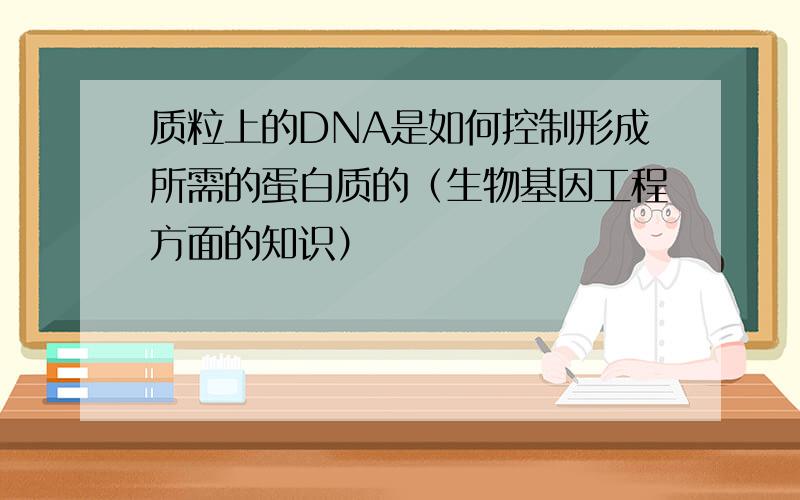 质粒上的DNA是如何控制形成所需的蛋白质的（生物基因工程方面的知识）