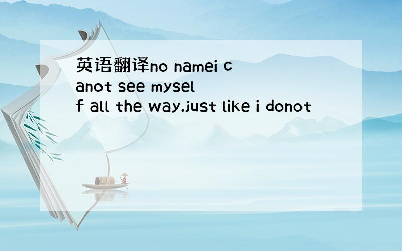 英语翻译no namei canot see myself all the way.just like i donot