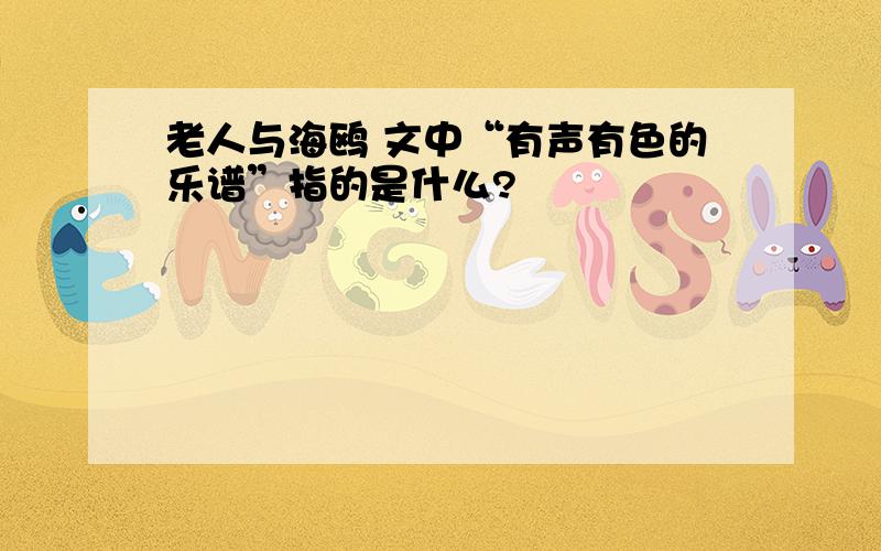 老人与海鸥 文中“有声有色的乐谱”指的是什么?