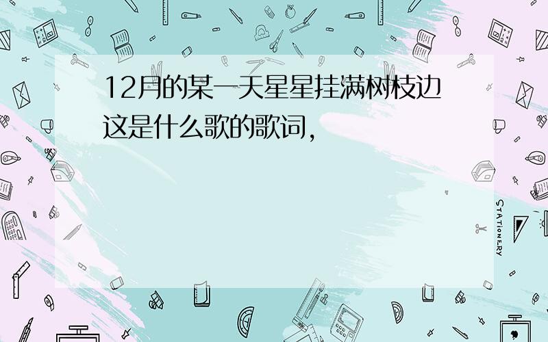 12月的某一天星星挂满树枝边这是什么歌的歌词,