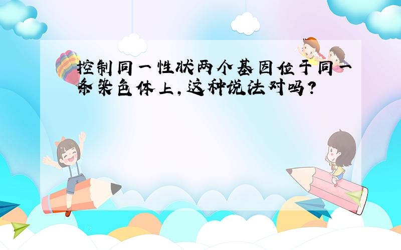 控制同一性状两个基因位于同一条染色体上,这种说法对吗?