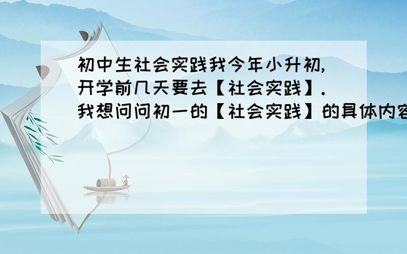 初中生社会实践我今年小升初,开学前几天要去【社会实践】.我想问问初一的【社会实践】的具体内容.还有【社会实践】是不是等于