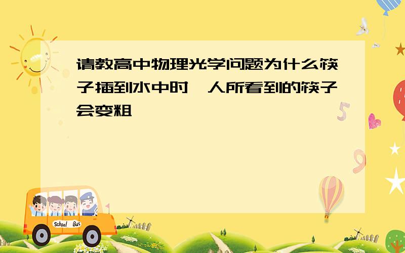 请教高中物理光学问题为什么筷子插到水中时,人所看到的筷子会变粗