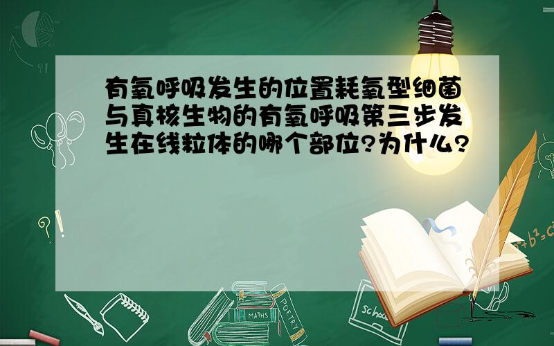 有氧呼吸发生的位置耗氧型细菌与真核生物的有氧呼吸第三步发生在线粒体的哪个部位?为什么?