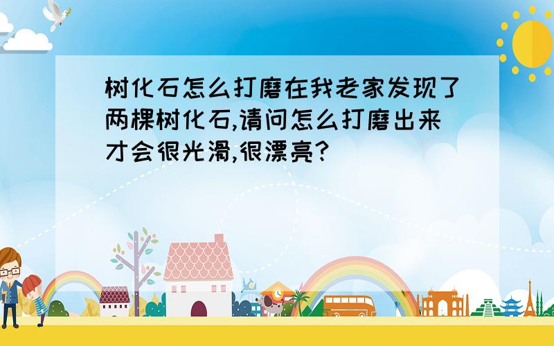 树化石怎么打磨在我老家发现了两棵树化石,请问怎么打磨出来才会很光滑,很漂亮?