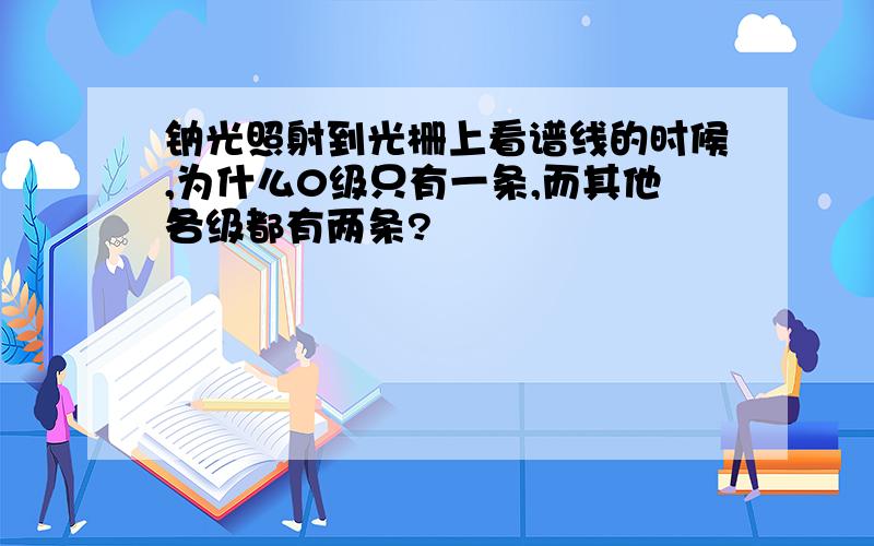 钠光照射到光栅上看谱线的时候,为什么0级只有一条,而其他各级都有两条?